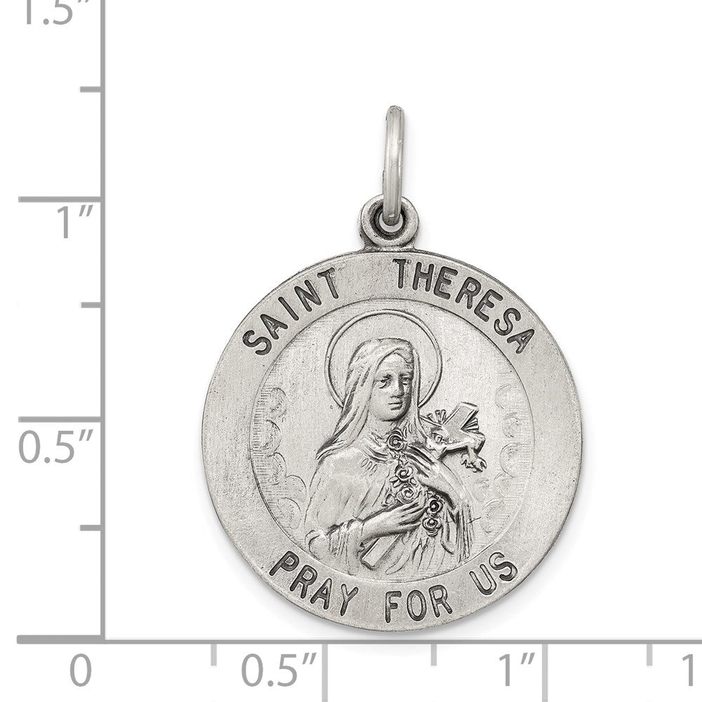 Sterlingsilber Antikisiert St. Theresa Medaille