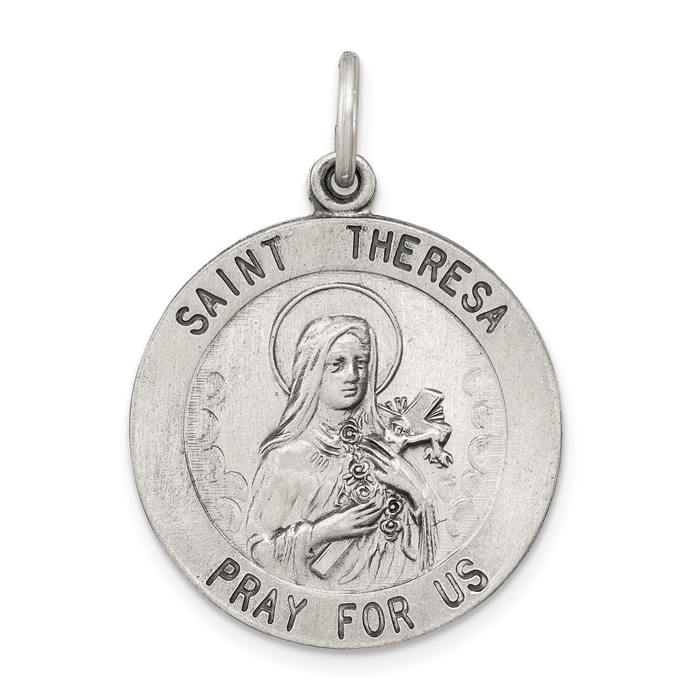 Sterlingsilber Antikisiert St. Theresa Medaille