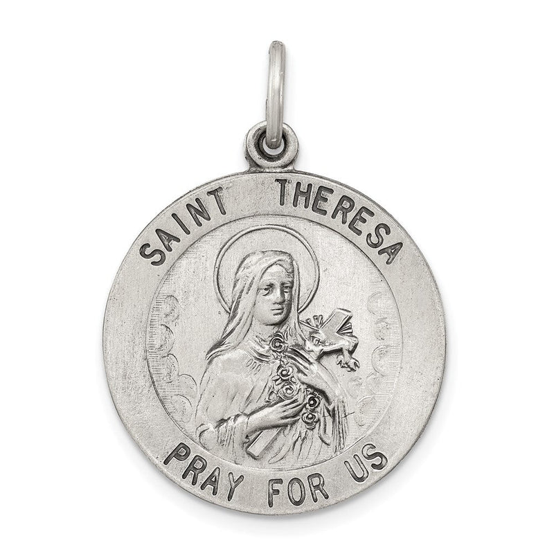 Sterlingsilber Antikisiert St. Theresa Medaille