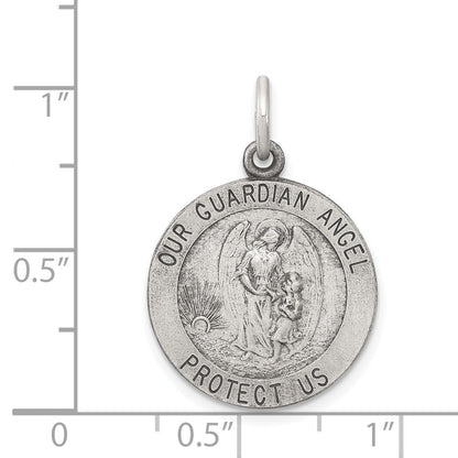 Sterlingsilber Antikisiert Schutzengel Engel Medaille