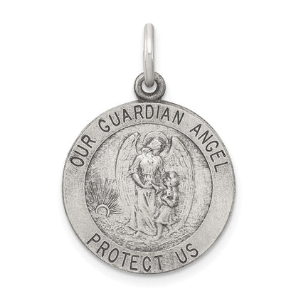 Sterlingsilber Antikisiert Schutzengel Engel Medaille