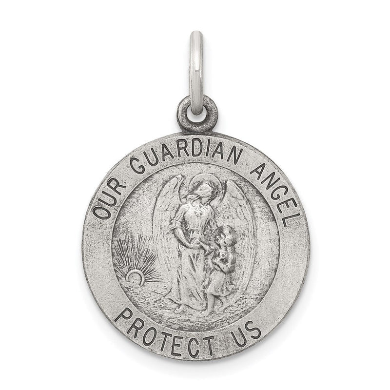 Sterlingsilber Antikisiert Schutzengel Engel Medaille