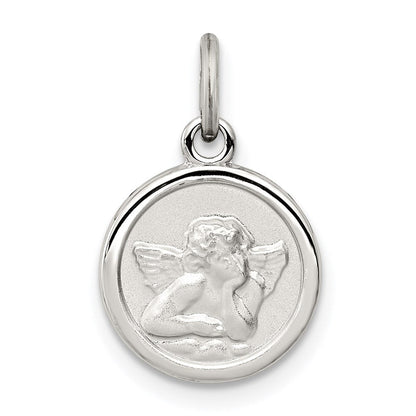 Sterlingsilber Rhodiniert Engel Medaille Charm