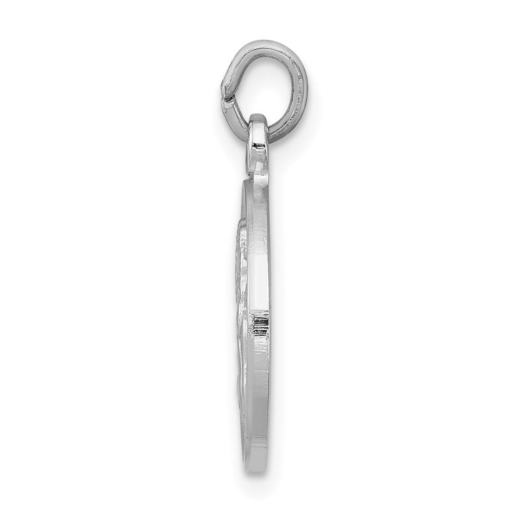 Sterlingsilber Rhodiniert/plain Rückseite Engel Medaille