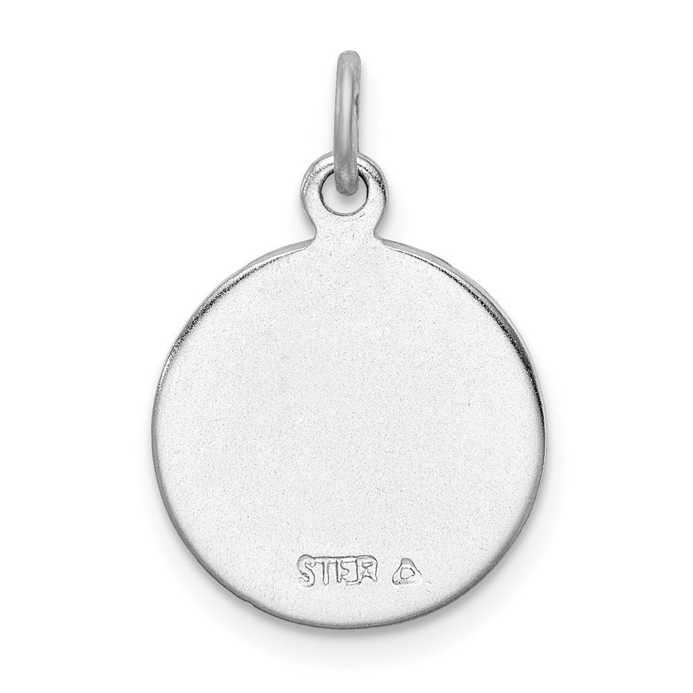 Sterlingsilber Rhodiniert/plain Rückseite Engel Medaille