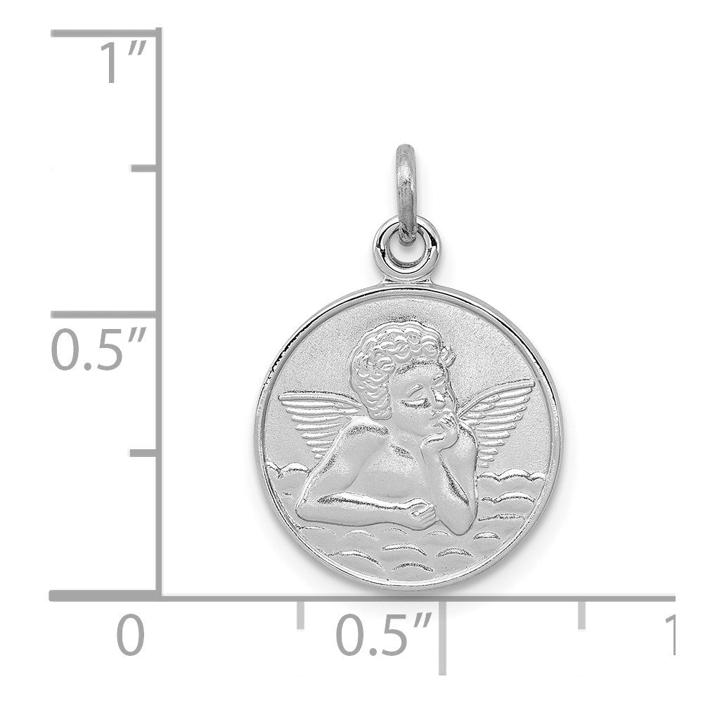Sterlingsilber Rhodiniert/plain Rückseite Engel Medaille