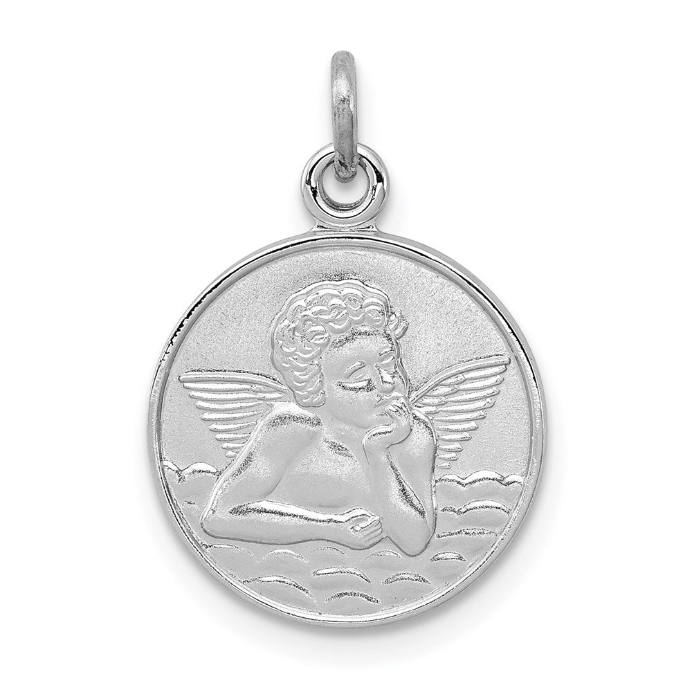 Sterlingsilber Rhodiniert/plain Rückseite Engel Medaille