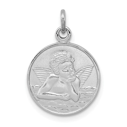 Sterlingsilber Rhodiniert/plain Rückseite Engel Medaille