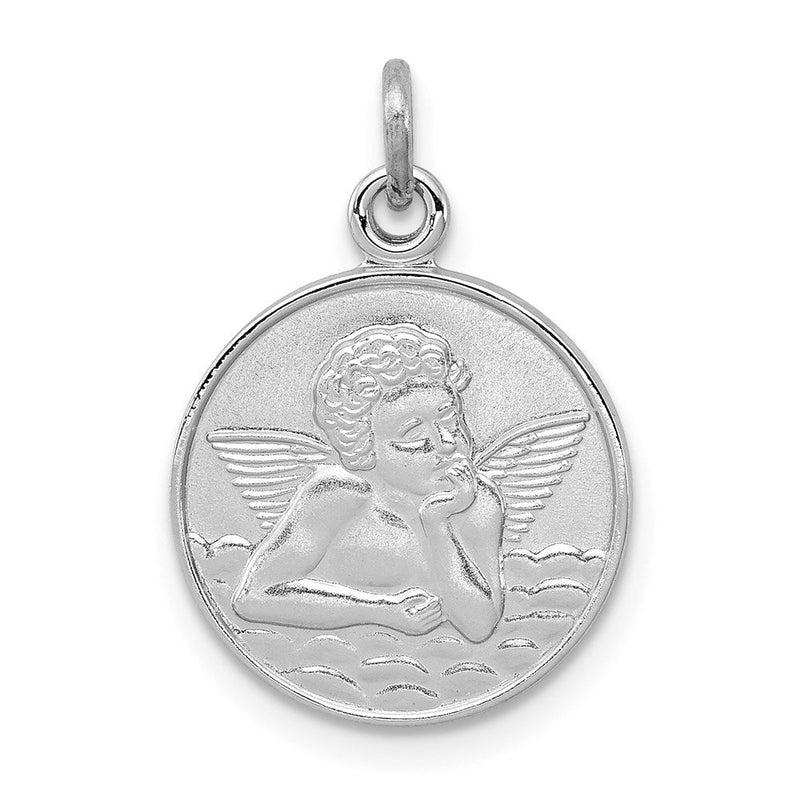 Sterlingsilber Rhodiniert/plain Rückseite Engel Medaille