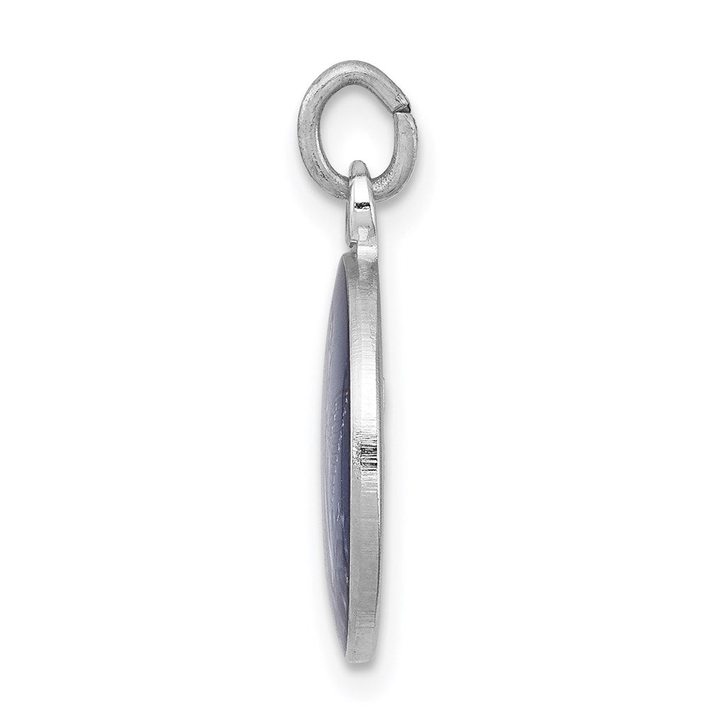 Sterlingsilber Rhodiniert Blau Epoxid Engel Charm