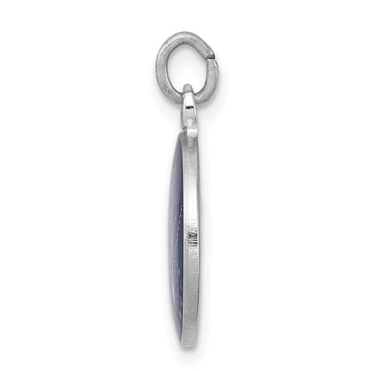 Sterlingsilber Rhodiniert Blau Epoxid Engel Charm
