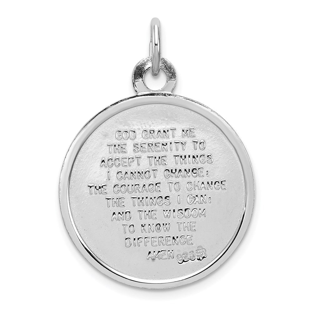 Sterlingsilber Rhodiniert Betend Hands Serenity Gebet auf Rückseite Medaille