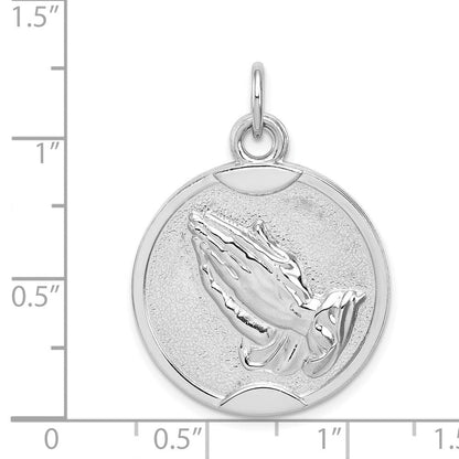 Sterlingsilber Rhodiniert Betend Hands Serenity Gebet auf Rückseite Medaille