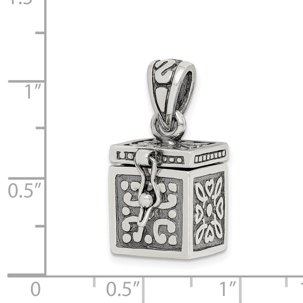 Sterlingsilber Antikisiert Quadratisch Gebet Venezianer Anhänger