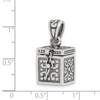 Sterlingsilber Antikisiert Quadratisch Gebet Venezianer Anhänger