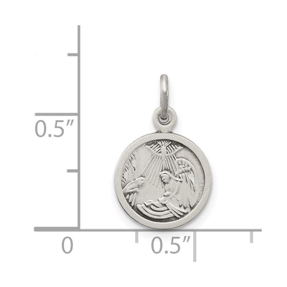 Sterlingsilber Antikisiert Taufe Medaille