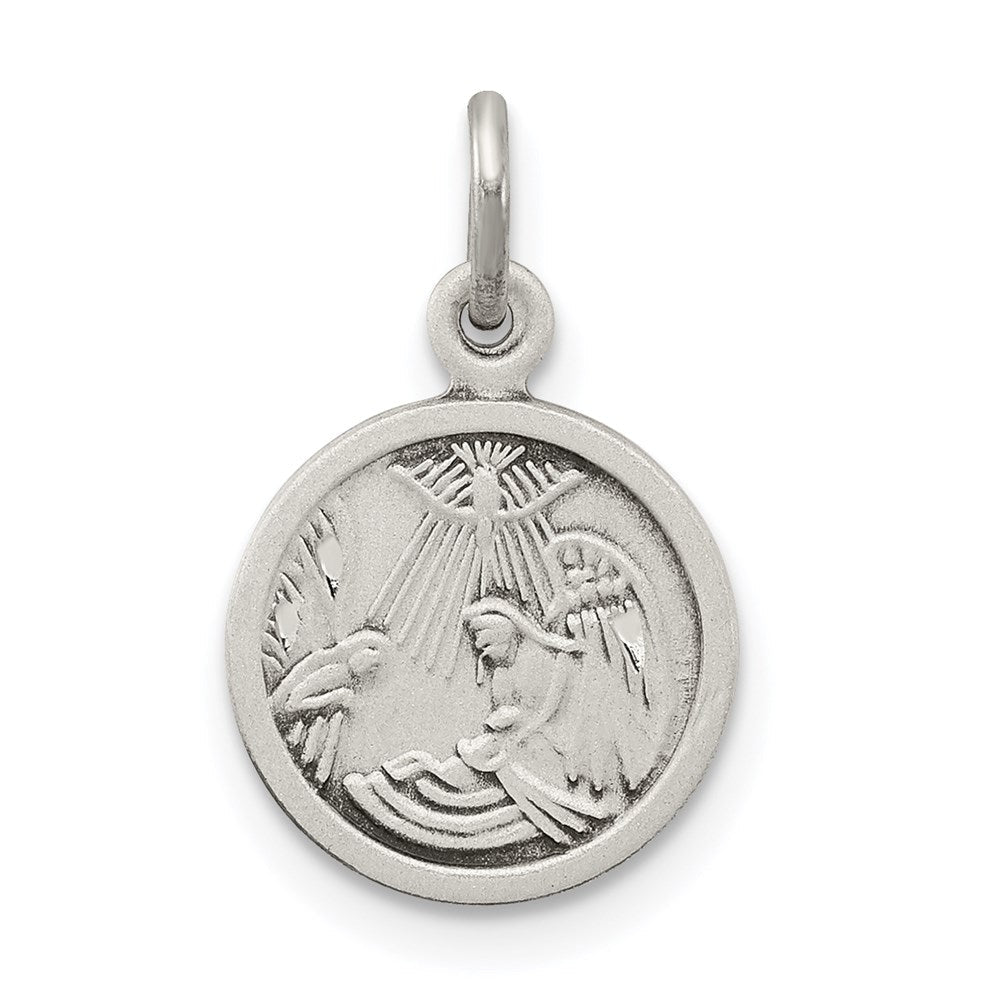 Sterlingsilber Antikisiert Taufe Medaille