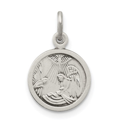 Sterlingsilber Antikisiert Taufe Medaille