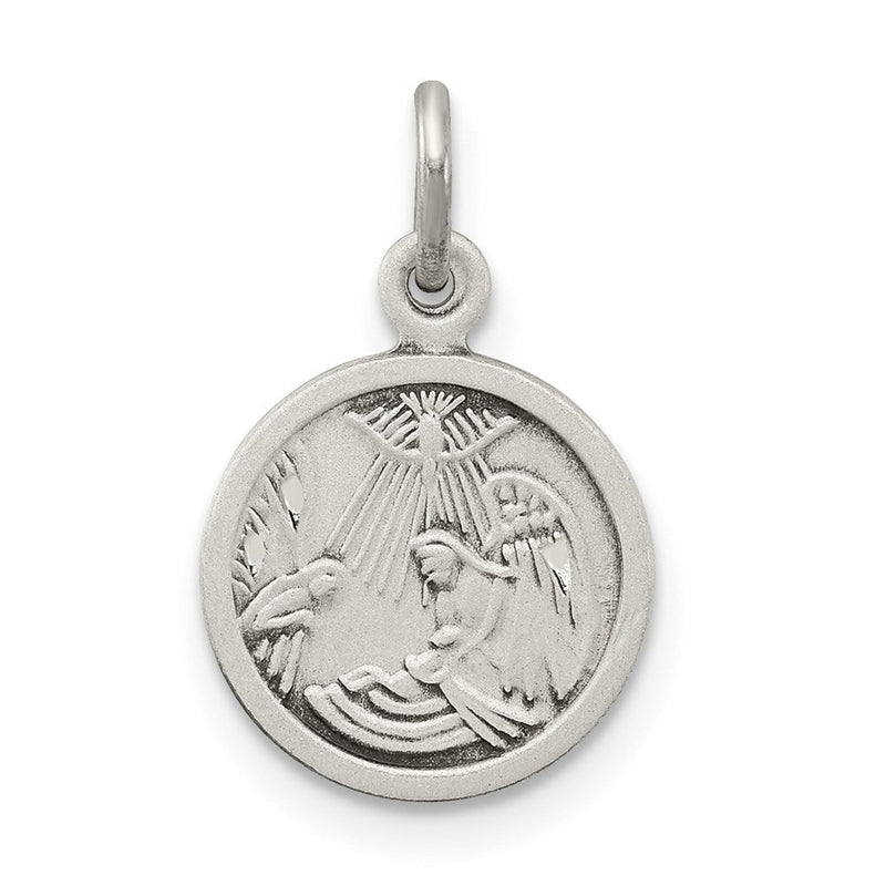 Sterlingsilber Antikisiert Taufe Medaille