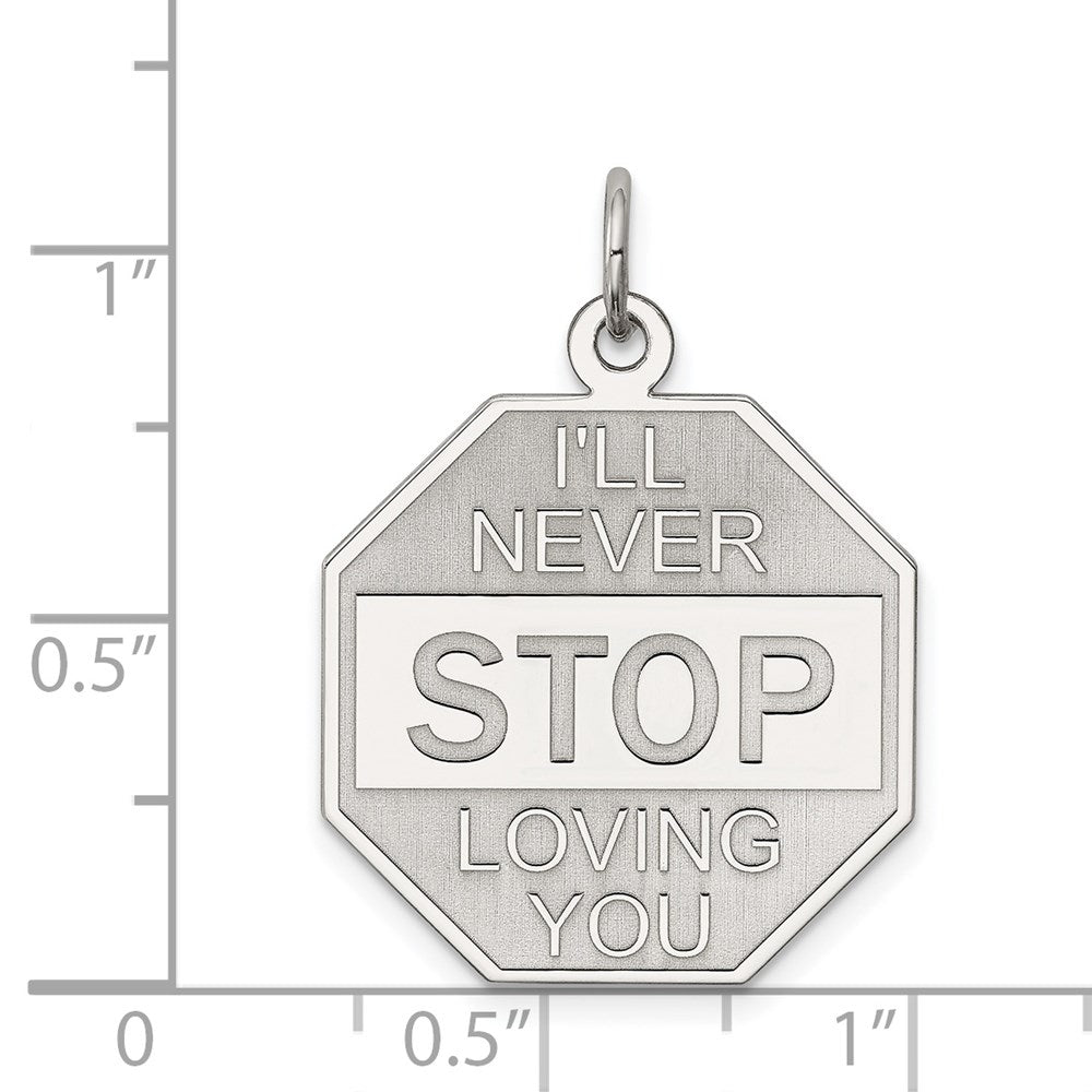 Sterlingsilber Rhodiniert I'll Never Stop Loving You Charm