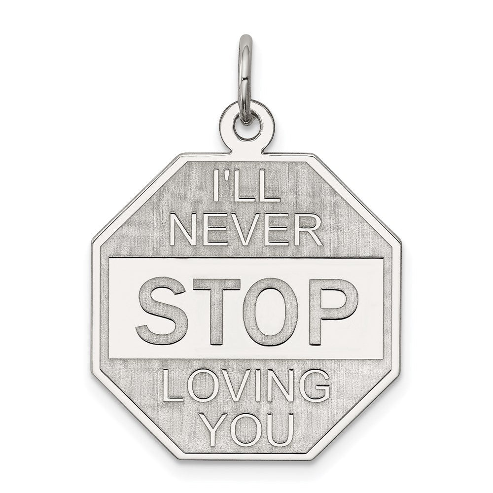 Sterlingsilber Rhodiniert I'll Never Stop Loving You Charm