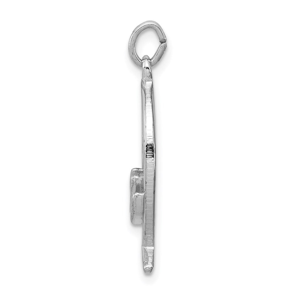 Sterlingsilber Rhodiniert Ichthus Fisch Charm