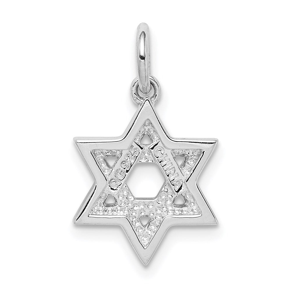 Sterlingsilber Rhodiniert Emailliert Blau Stern Of David Charm