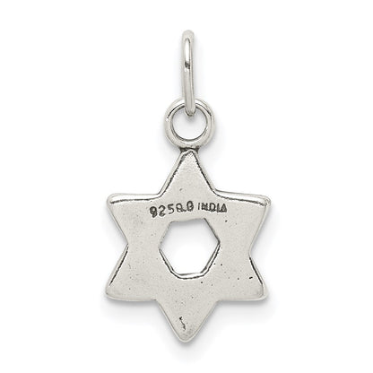 Sterlingsilber Antikisiert Stern Of David Charm