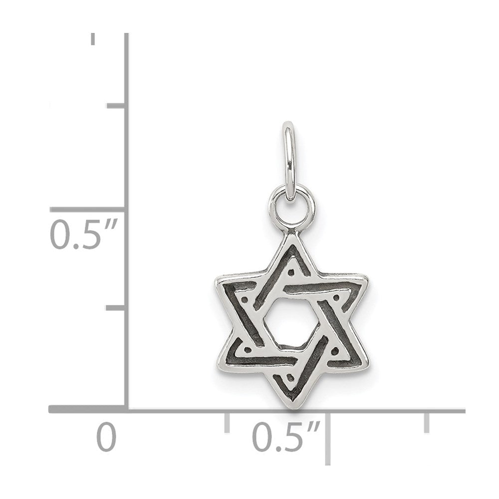 Sterlingsilber Antikisiert Stern Of David Charm