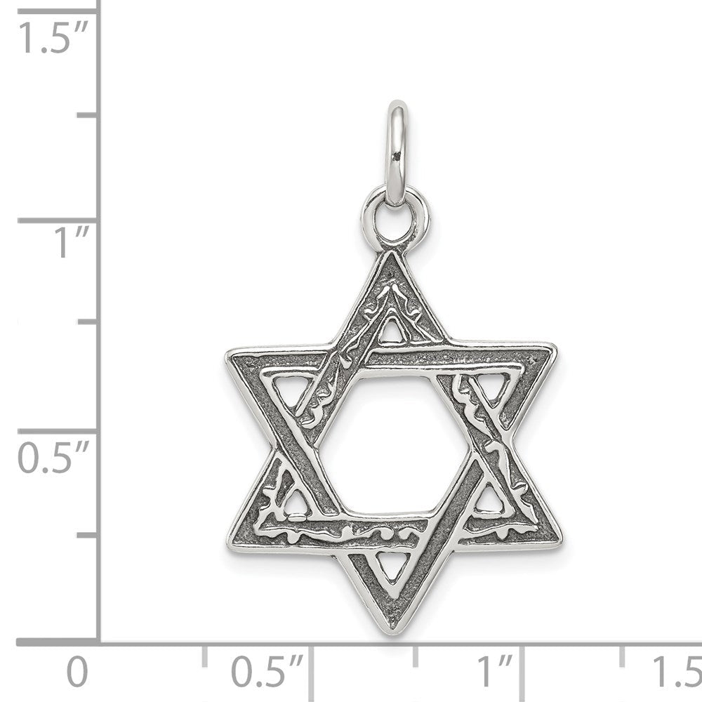 Sterlingsilber Antikisiert Stern Of David Charm