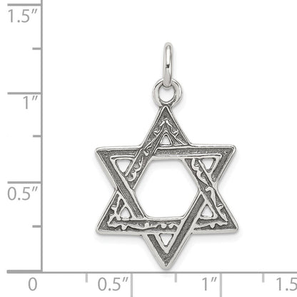 Sterlingsilber Antikisiert Stern Of David Charm
