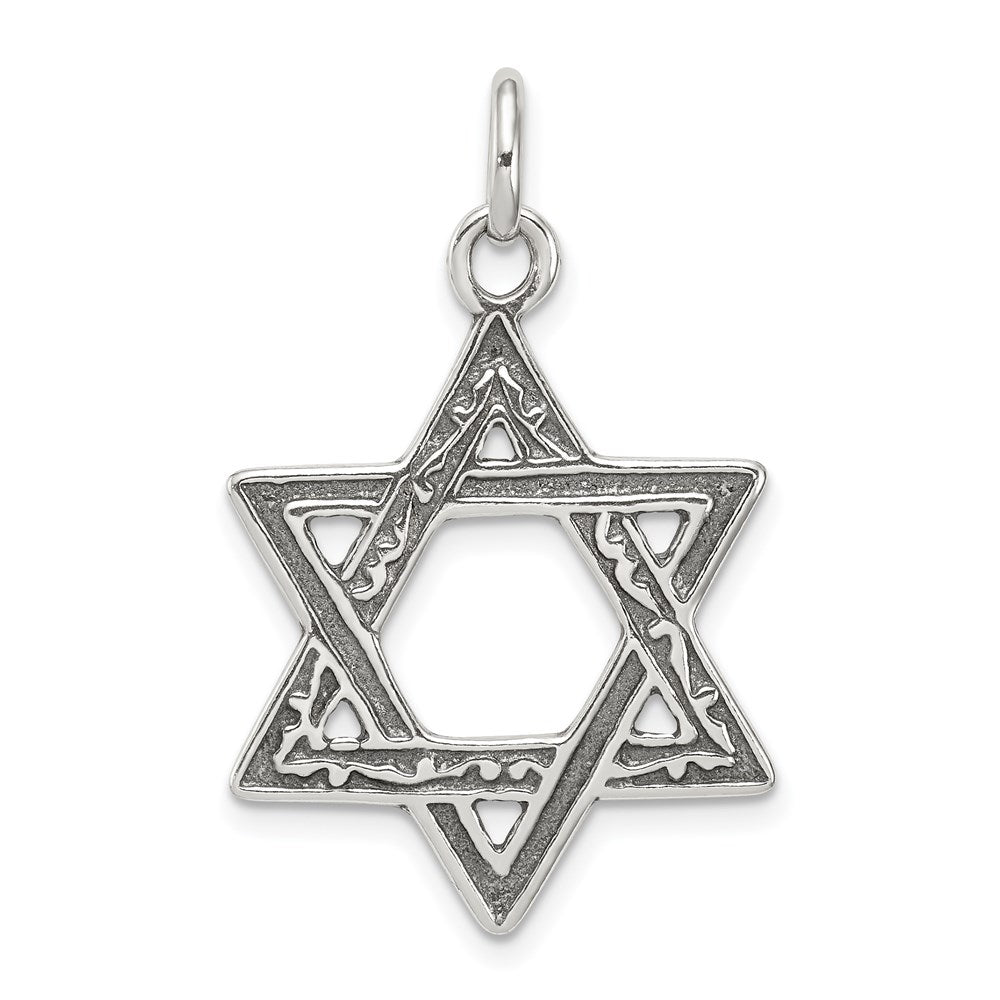 Sterlingsilber Antikisiert Stern Of David Charm