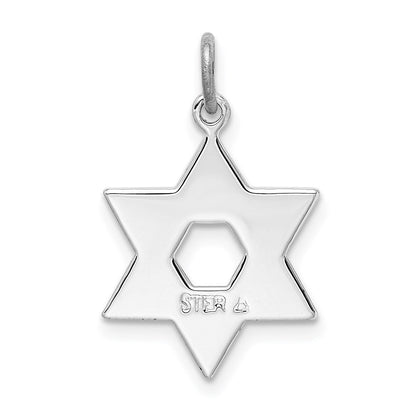 Sterlingsilber Rhodiniert Stern Of David Charm