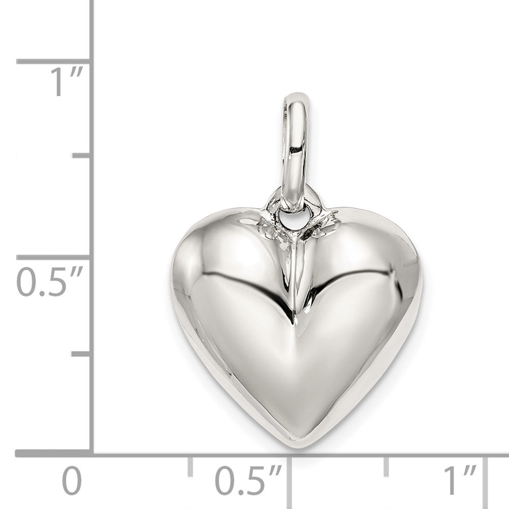 Sterlingsilber Gewölbt Herz Charm
