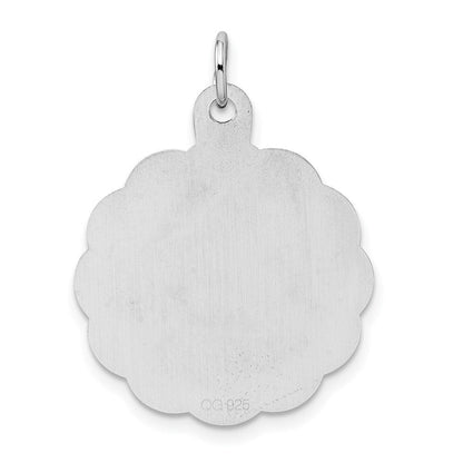 Sterlingsilber Rhodiniert Firmung Plättchen Charm
