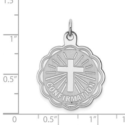 Sterlingsilber Rhodiniert Firmung Plättchen Charm