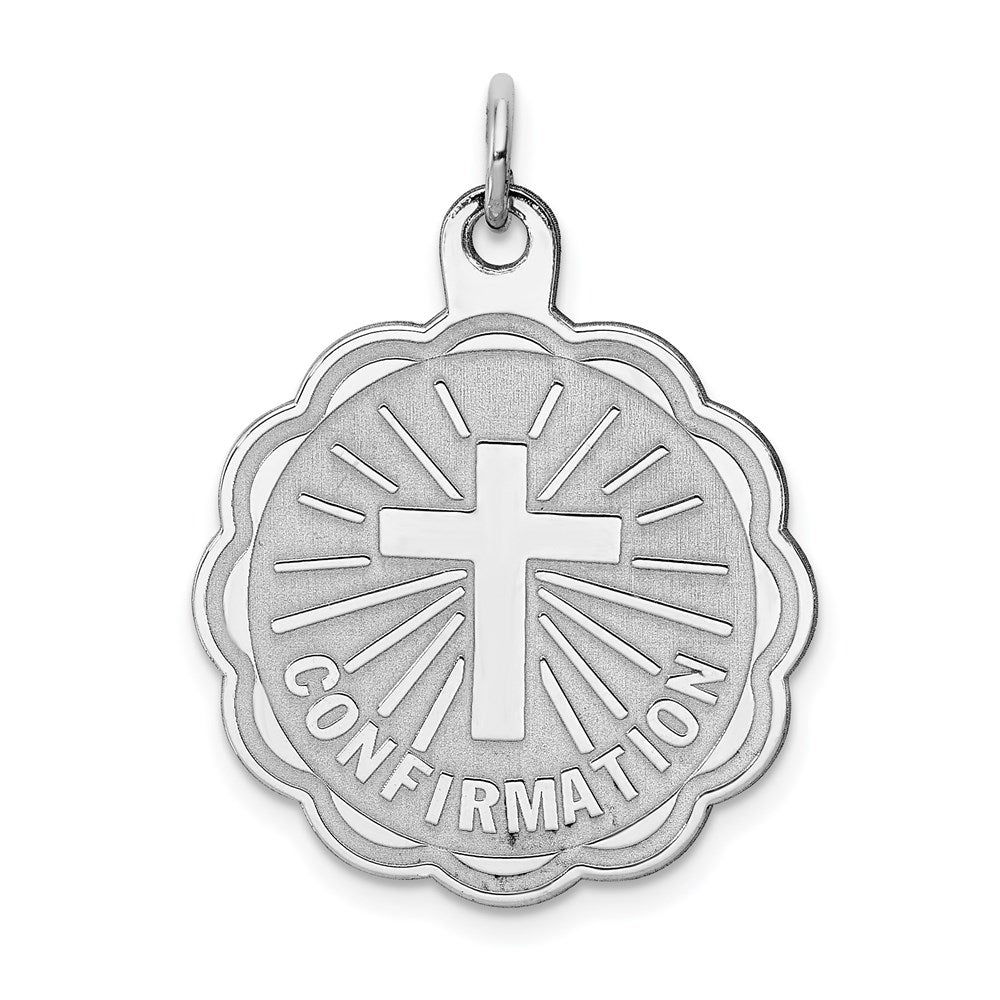 Sterlingsilber Rhodiniert Firmung Plättchen Charm