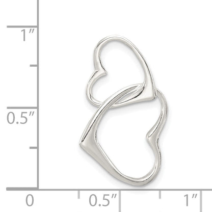 Sterlingsilber Doppelt Herz Anhänger
