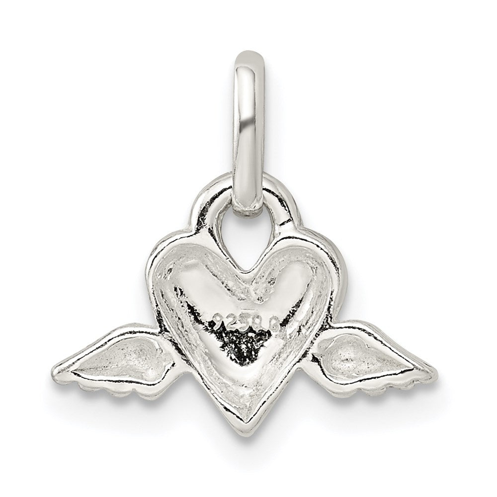 Sterlingsilber Herz mit Flügel Charm