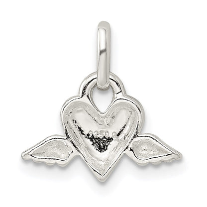 Sterlingsilber Herz mit Flügel Charm