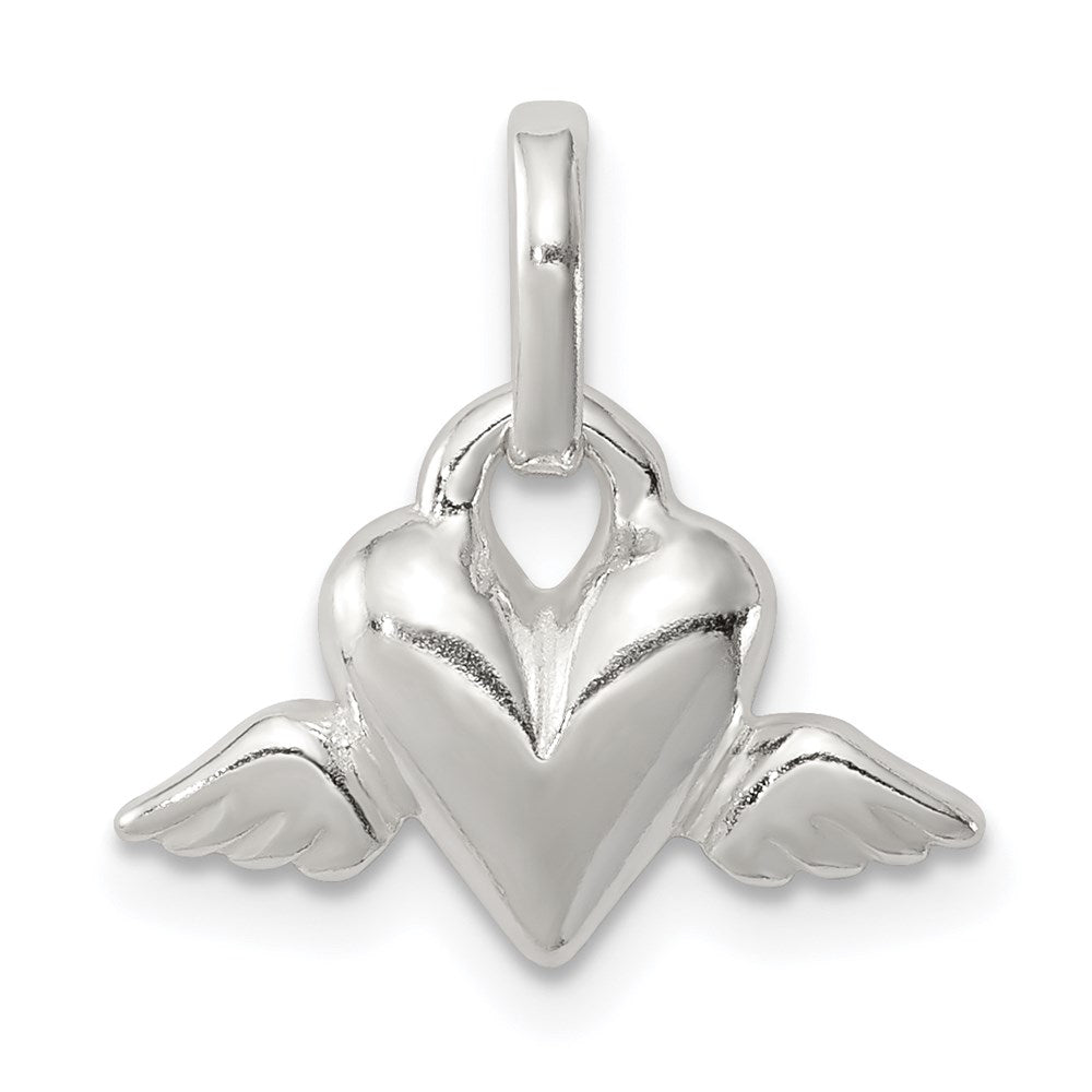 Sterlingsilber Herz mit Flügel Charm