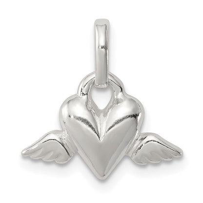 Sterlingsilber Herz mit Flügel Charm