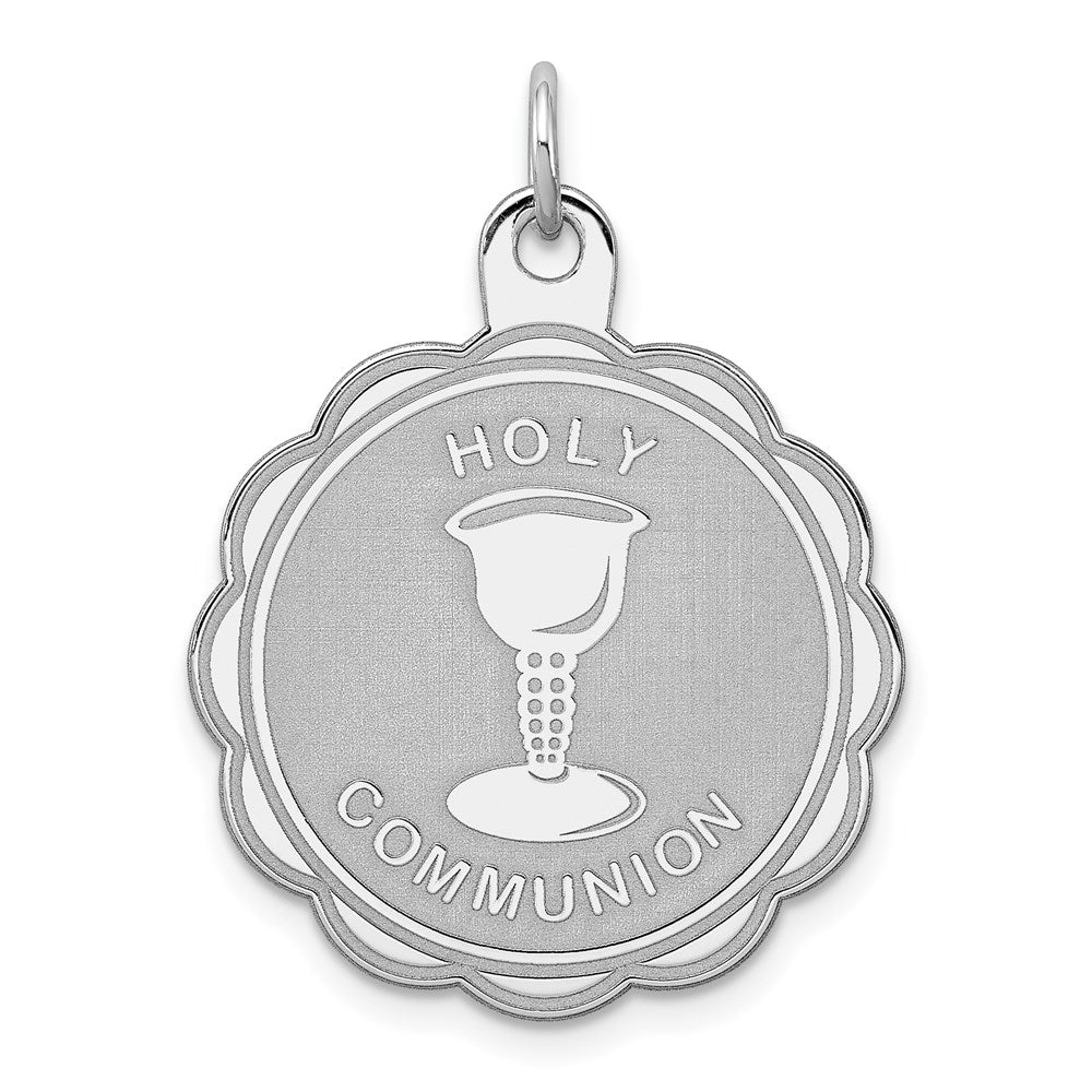 Sterlingsilber Rhodiniert Heilig Kommunion Plättchen Charm