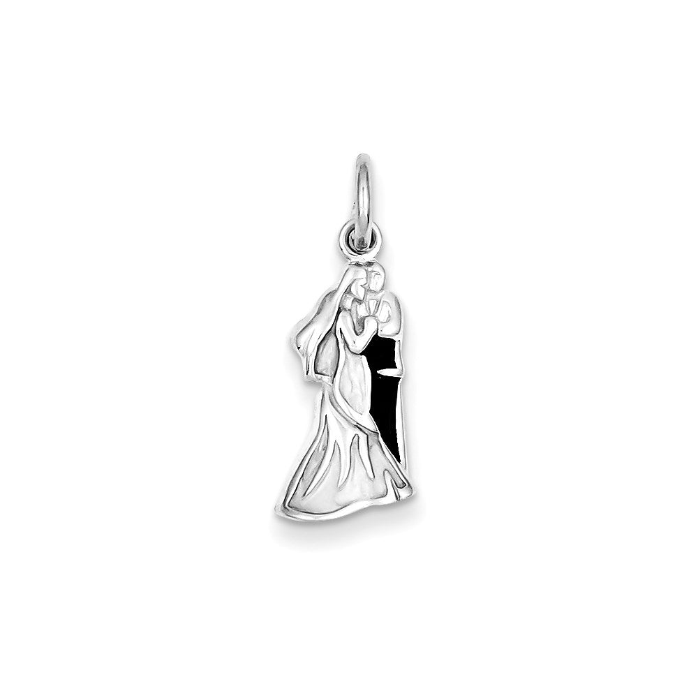 Sterlingsilber Rhodium Emailliert Braut & Bräutigam