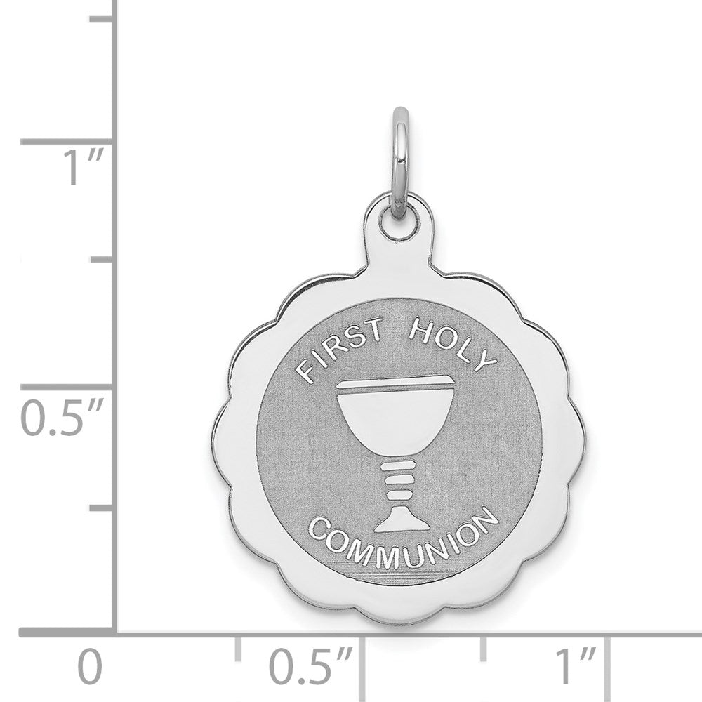 Sterlingsilber Rhodiniert First Heilig Kommunion Plättchen Charm
