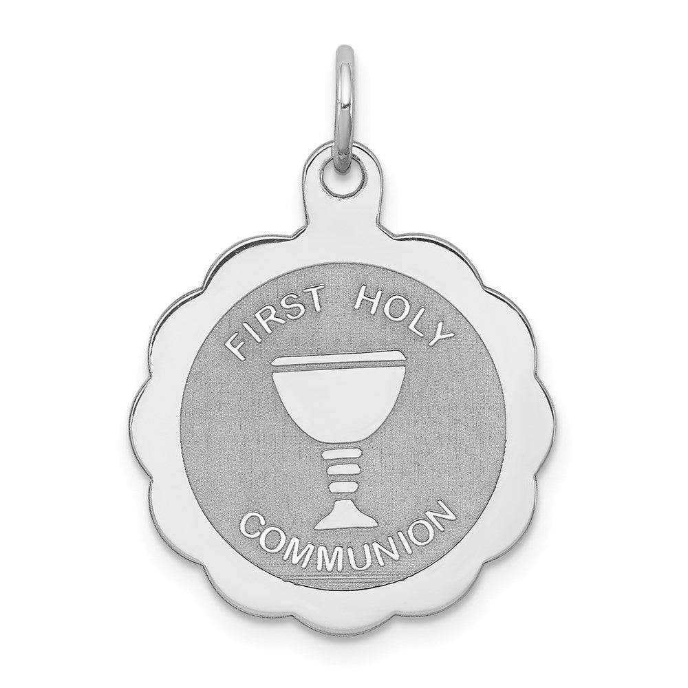 Sterlingsilber Rhodiniert First Heilig Kommunion Plättchen Charm