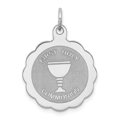 Sterlingsilber Rhodiniert First Heilig Kommunion Plättchen Charm