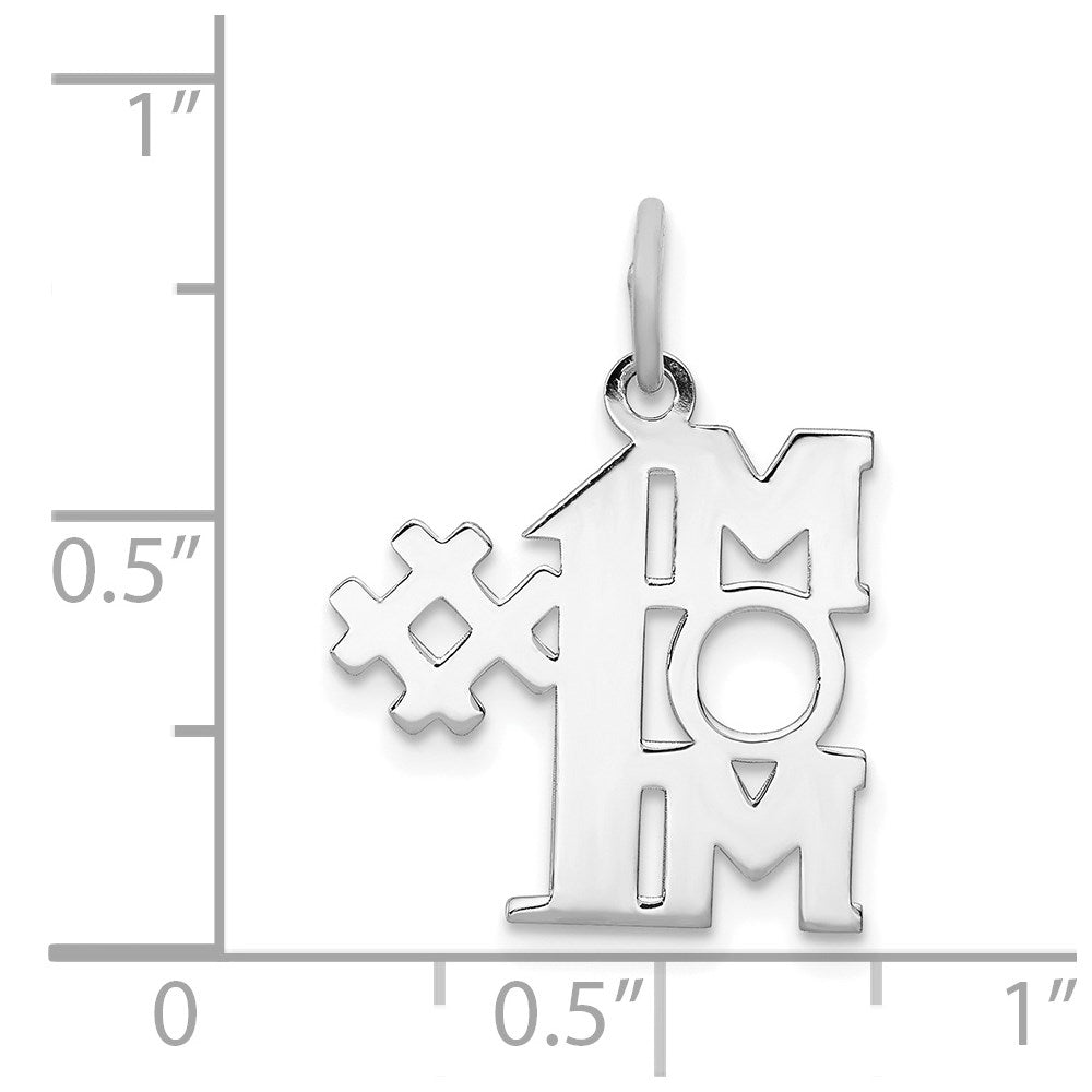 Sterlingsilber Rhodiniert # 1 Mama Poliert Charm