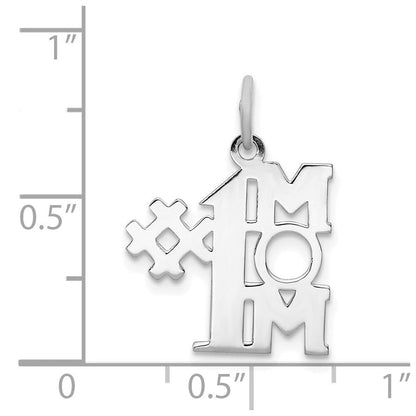 Sterlingsilber Rhodiniert # 1 Mama Poliert Charm