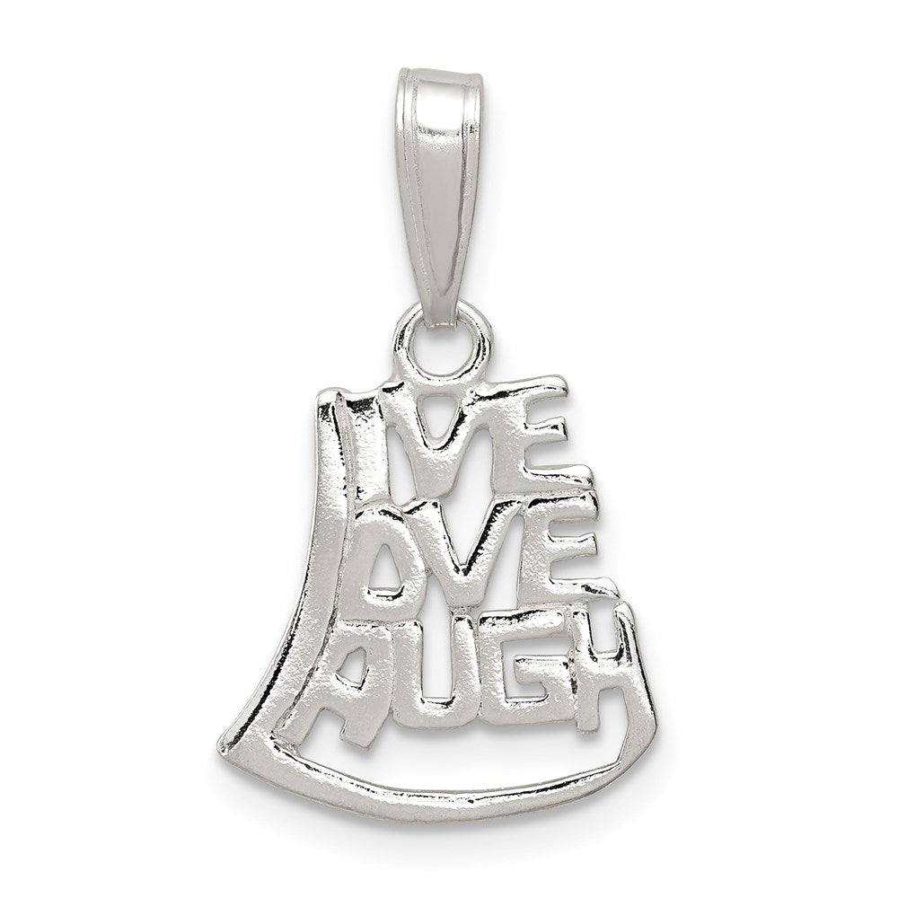 Sterlingsilber Leben, Liebe, Lachen Anhänger